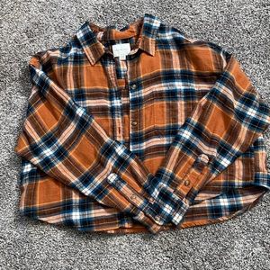 American Eagle cropped flannel